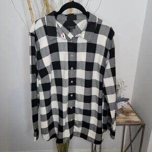 Talbots Windowpane Plaid Button Down Womens XLarge